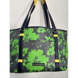 B MAKOWSKY FLOWERED LEATHER SATCHEL Tote Shoulder bag Y2K Grannycore 80s 90s EUC